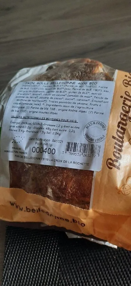 Pain boule Belledonne bio