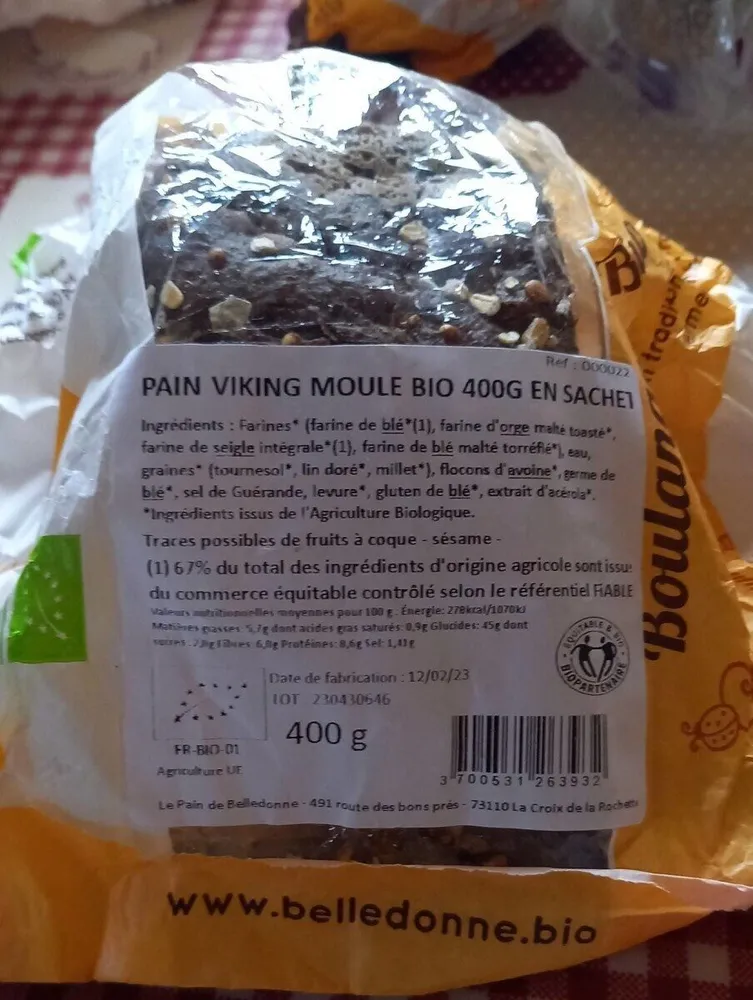 Pain Viking moulé bio 400g en sachet