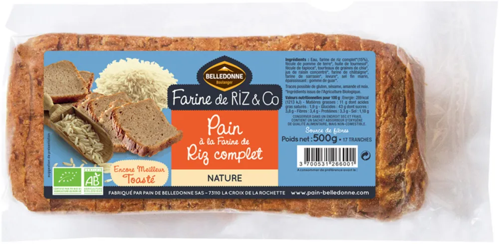 Pain à la farine de riz complet
