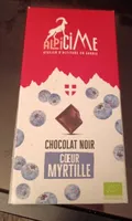 Chocolat noir coeur myrtille
