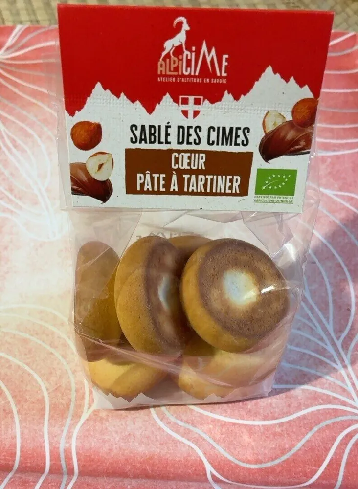 Sablé des cimes coeur pâte à tartiner