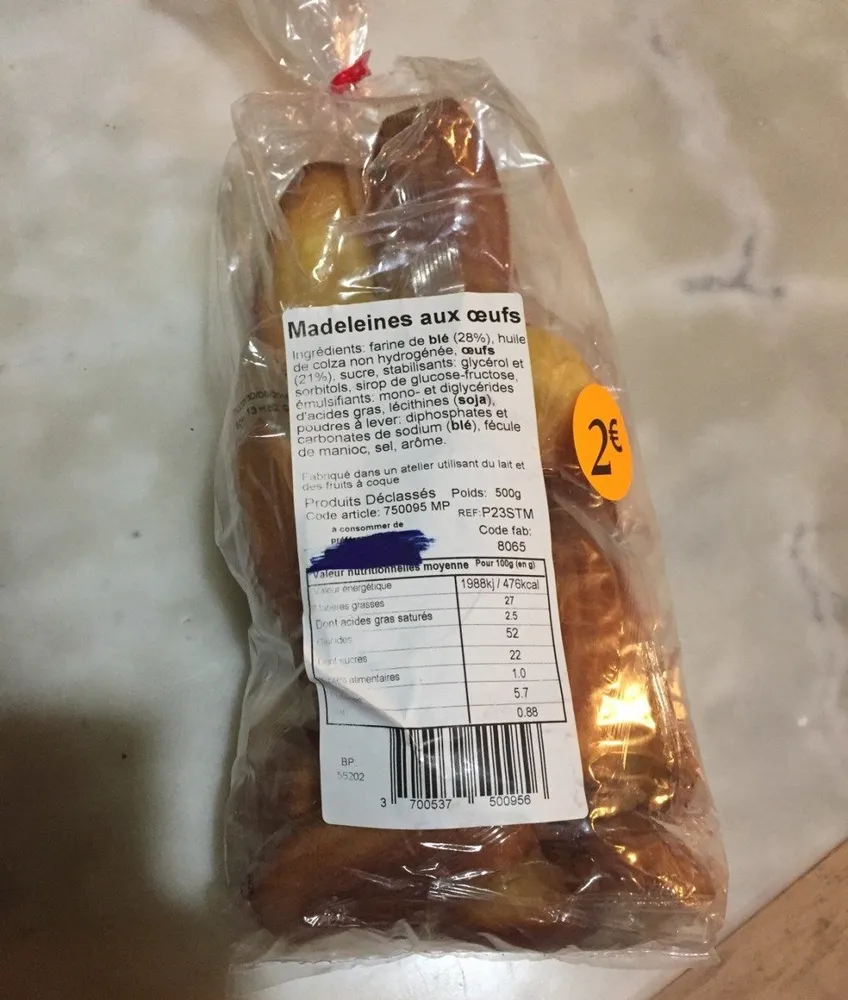 Madeleine aux oeufs