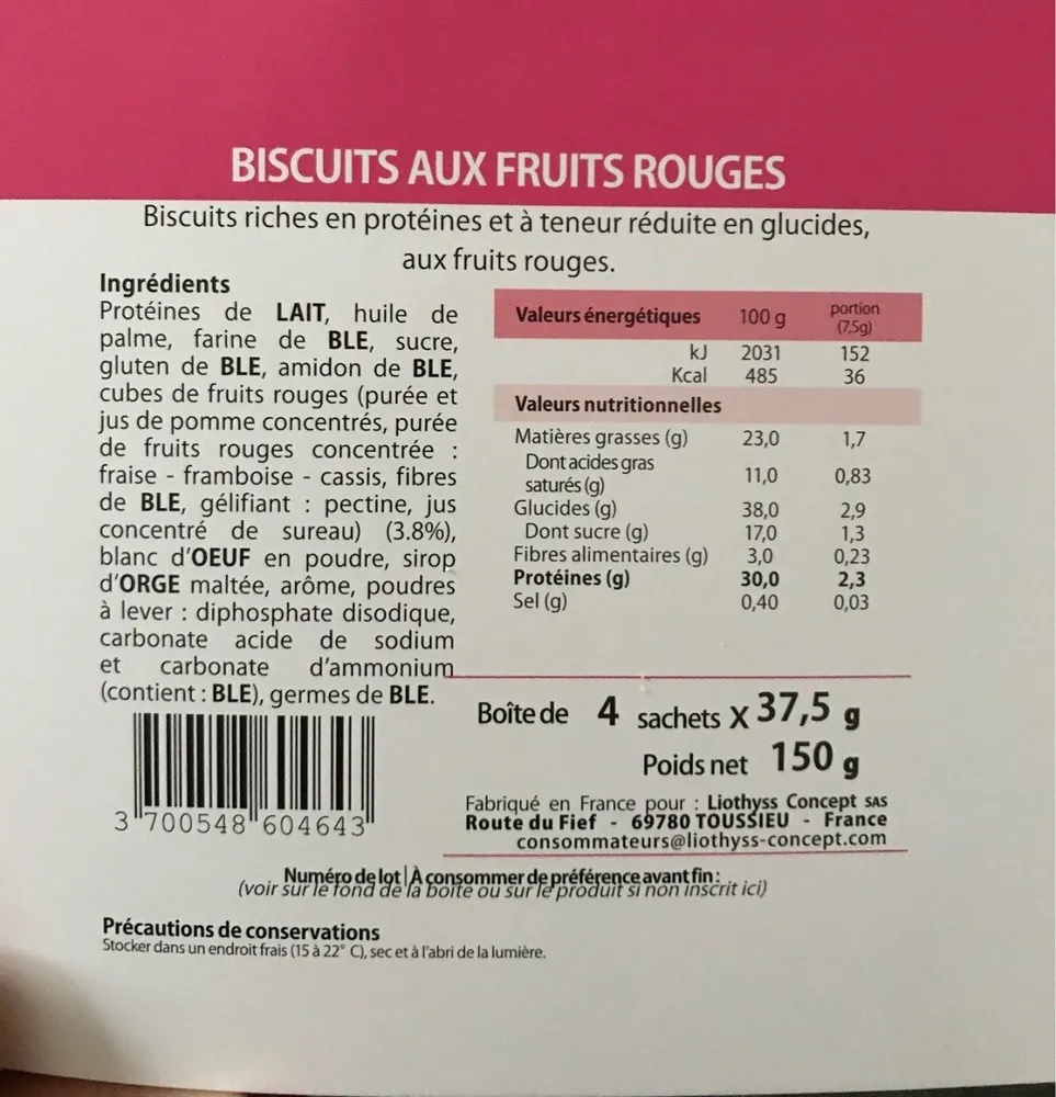 Biscuit aux fruits rouges