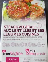 Steak végétal aux lentilles et légumes cuisinés