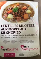 Lentilles mijotées aux morceaux de chorizo