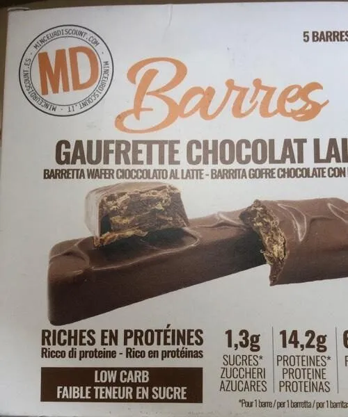 Barres gaufrettes chocolat au lait