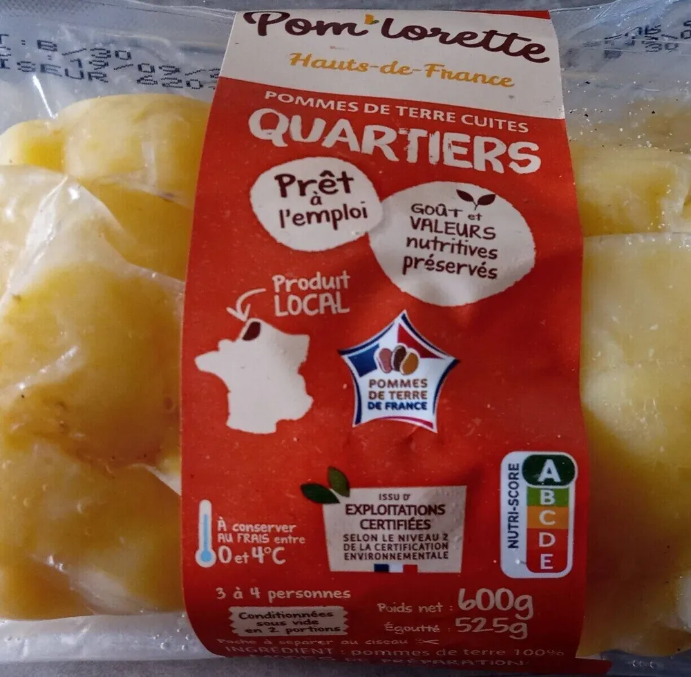 Pommes de terre cuites quartiers