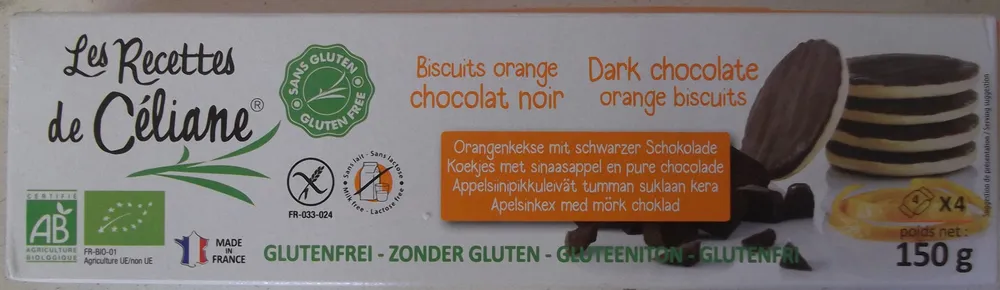 Biscuits orange chocolat noir