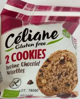 2 COOKIES Avoine Chocolat Noisettes