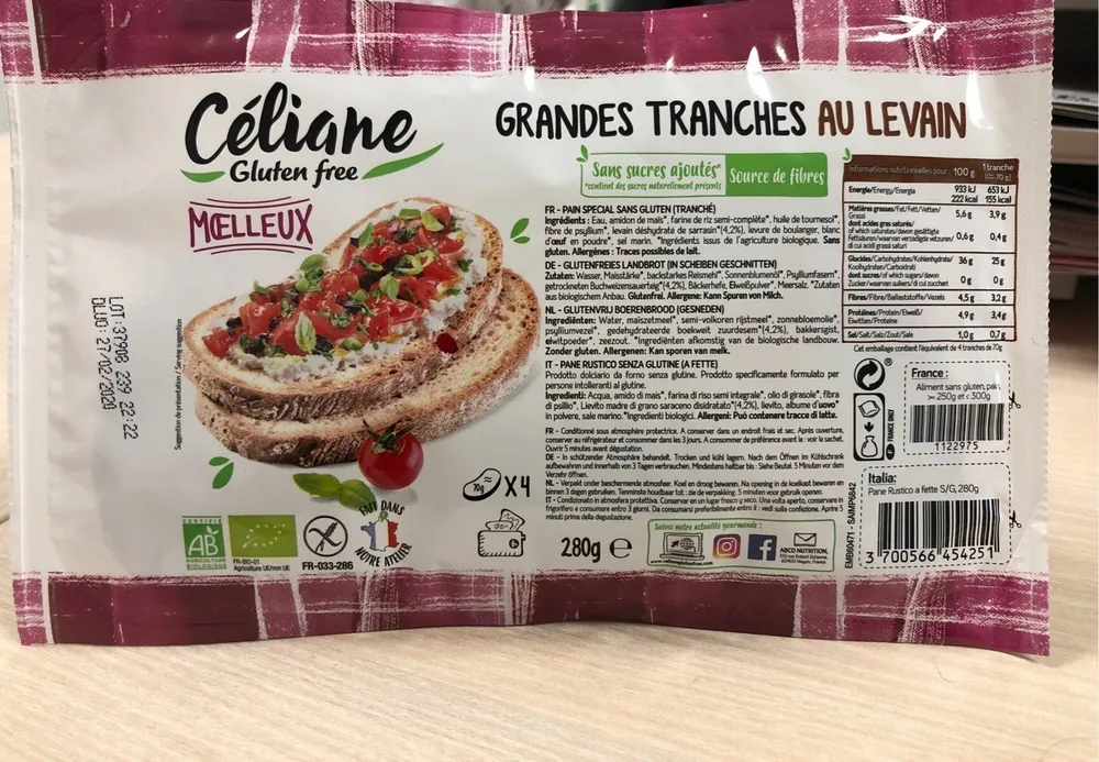 Grandes tranches au levain