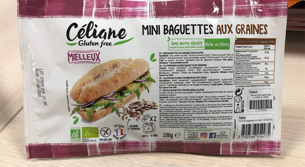 Mini baguettes aux graines