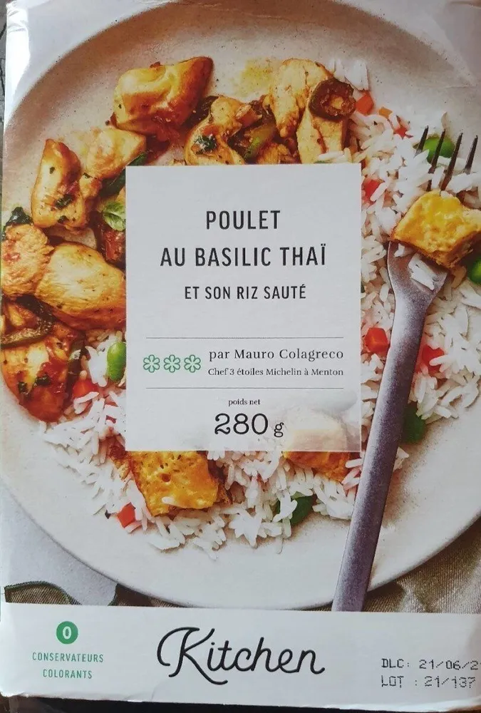 Poulet au basilic thaï et son riz sauté