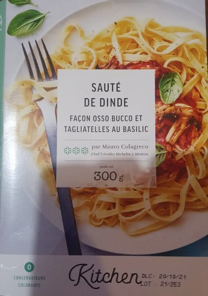 Sauté de dinde façon osso bucco et tagliatelles