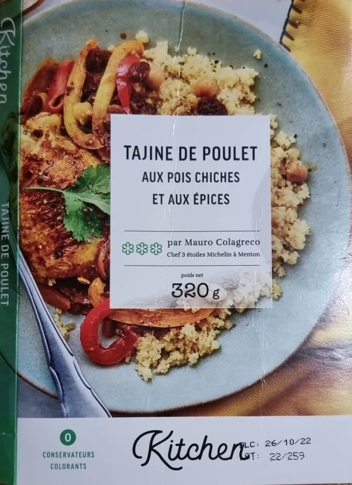 Tajine de poulet aux pois chiches et aux épices