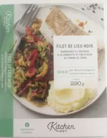 Filet de lieu noir, aubergines et poivrons à la sarriette et son écrasé de pomme de terre