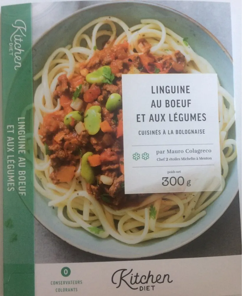 Linguine au boeuf et aux légumes cuisinés à la bolognaise