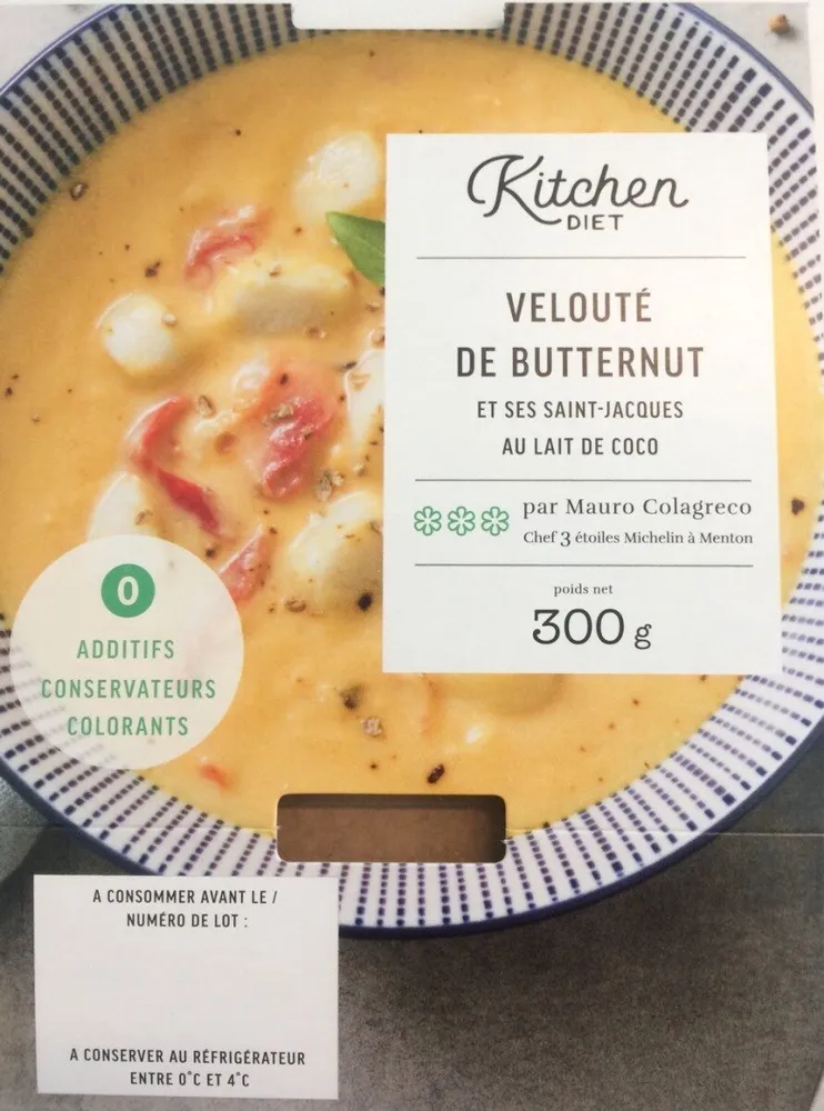 Velouté de butternut et ses St Jacques au lait de coco