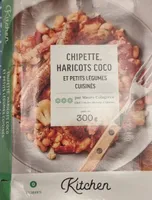 Chipette, haricots coco et petits légumes cuisinés