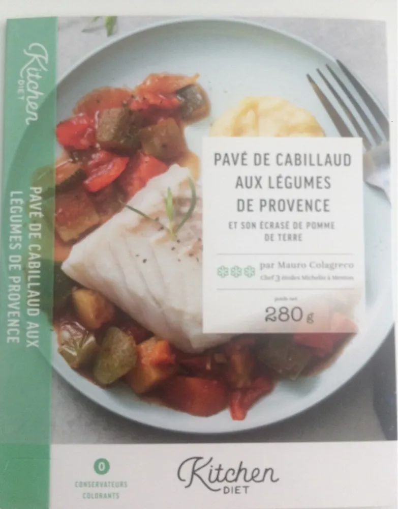 Pavé de cabillaud aux légumes de Provence et son écrasé de pomme de terre