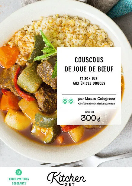 Couscous de joue de bœuf et son jus aux épices douces
