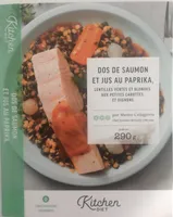Dos de Saumon au Paprika, Duo de lentilles aux carottes et oignons