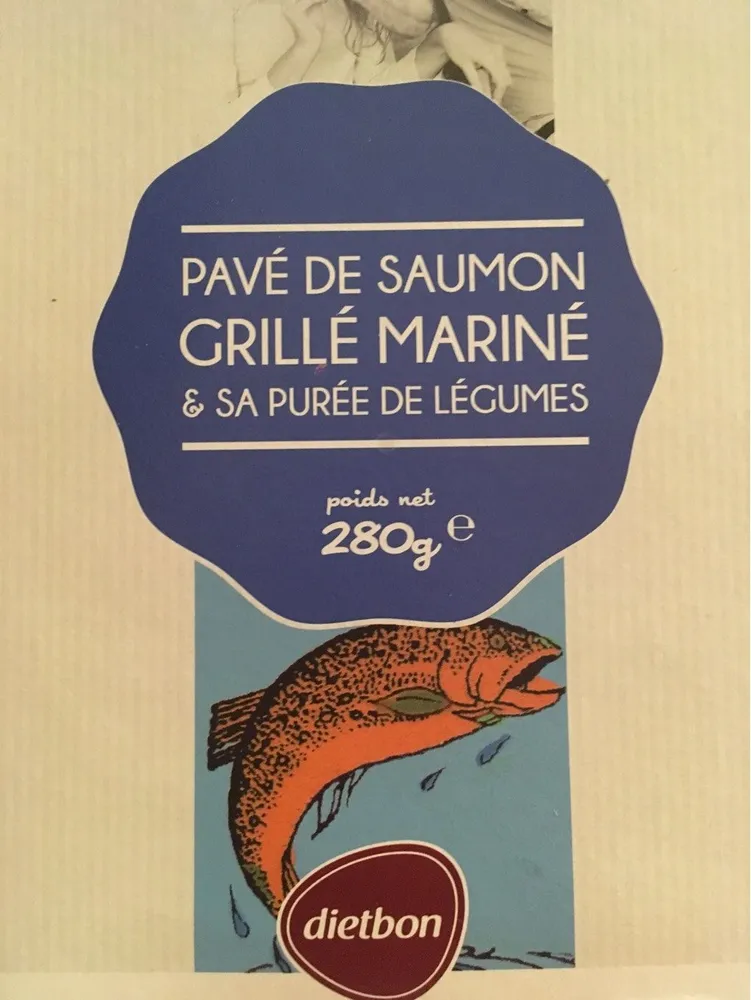 Pavé de Saumon grillé mariné et sa Purée de Légumes