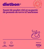 Sauté de poulet roti et sa purée de pomme de terre à l'ancienne