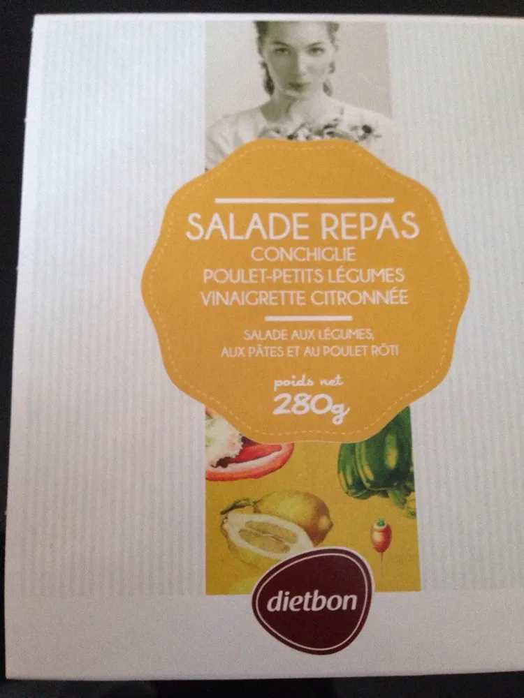 Salade repas conchiglie poulet