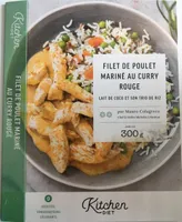Filet de poulet mariné au curry rouge - lait de coco et son trio de riz