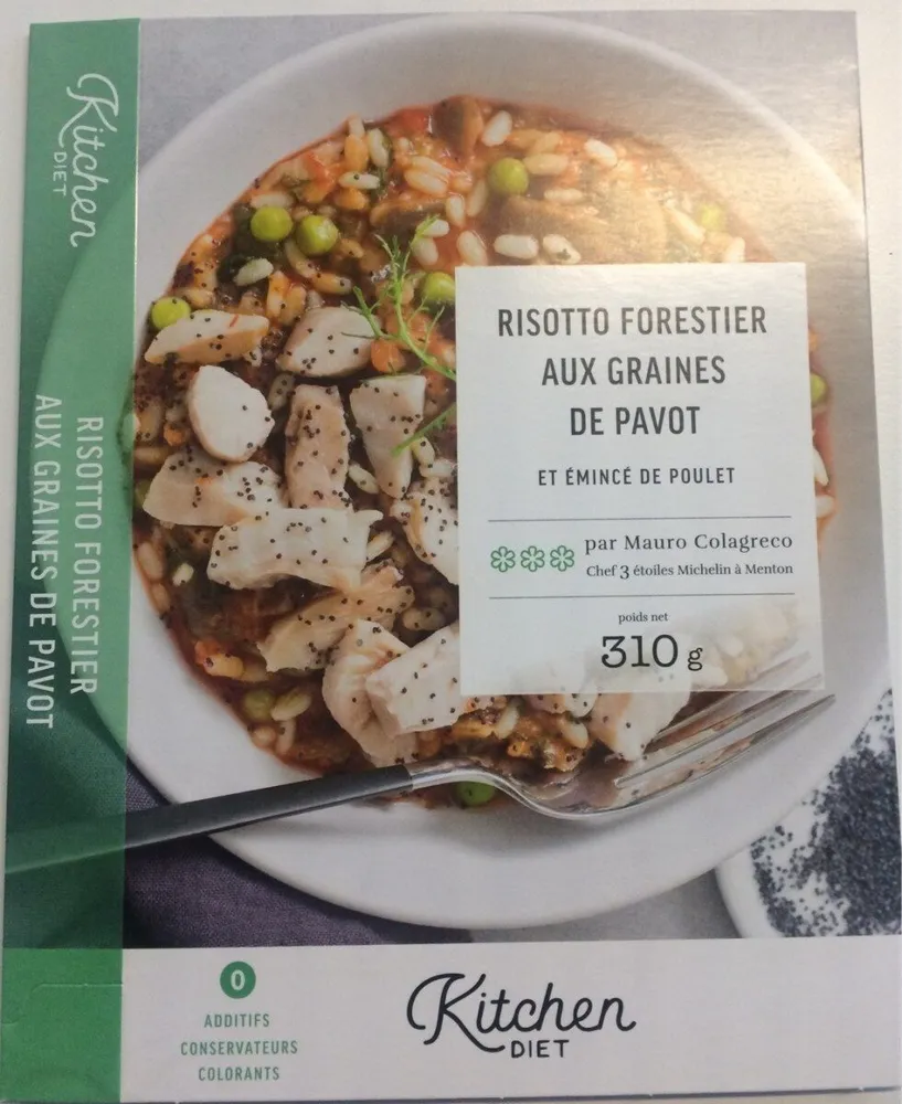 Risotto forestier aux graines de pavot et émincé de poulet
