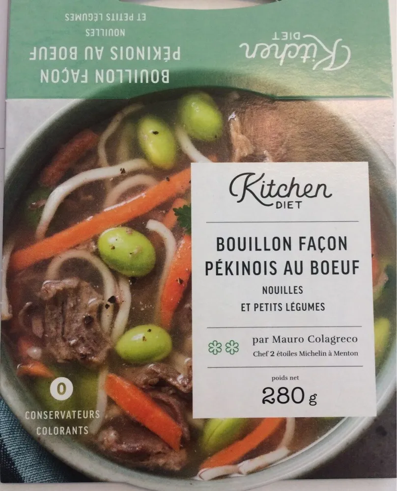 Bouillon façon Pékinois au boeuf, nouilles et petits légumes
