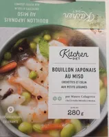 Bouillon Japonais au Miso, crevettes et colin aux petits légumes