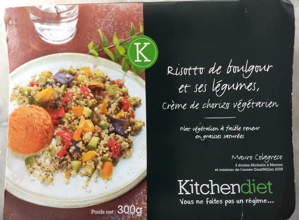 Risotto de Boulgour et ses Légumes, Crème de Chorizo Végétarien