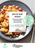 Noix de Saint Jacques, piquillos aux lardons, sauté de haricots coco & chou-fleur