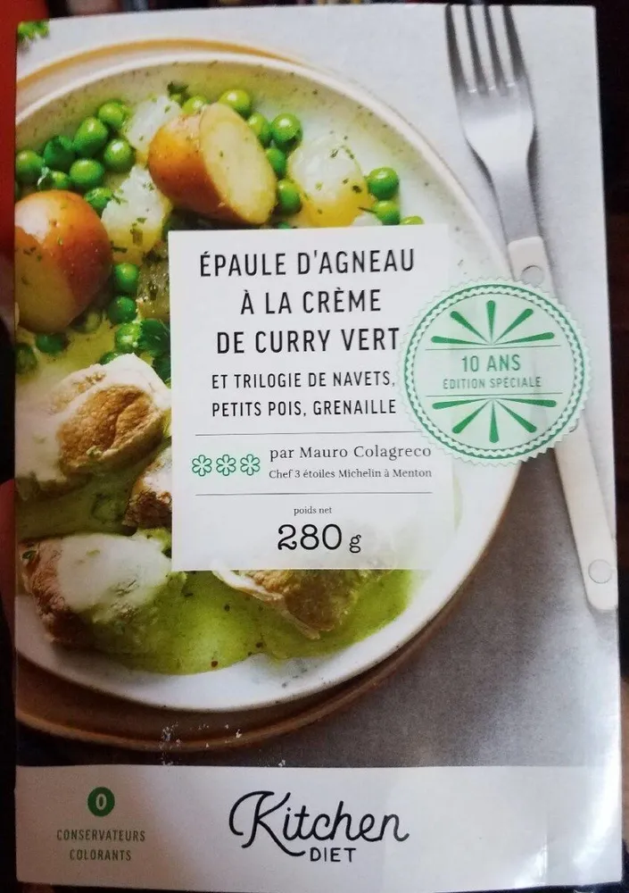 Épaule d'agneau à la crème de curry vert