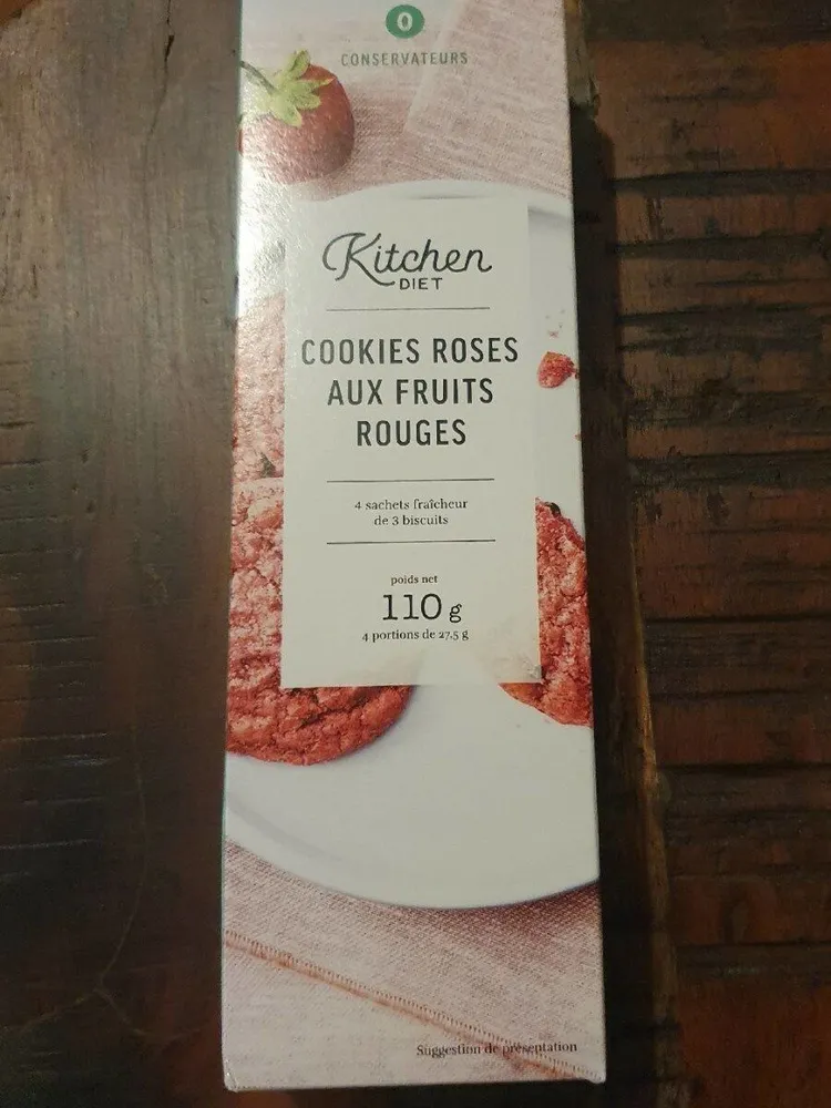 Cookies rose aux fruits rouges
