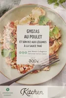 Gyozas au poulet et son riz aux légumes à la sauce thaï