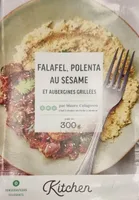 Falafel, polenta au sésame et aubergines grillées