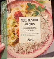 Noix de saint Jacques fondue de poireaux et riz blanc