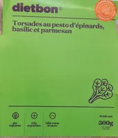 Torsades au pestes d'épinards,  basilic et parmesan