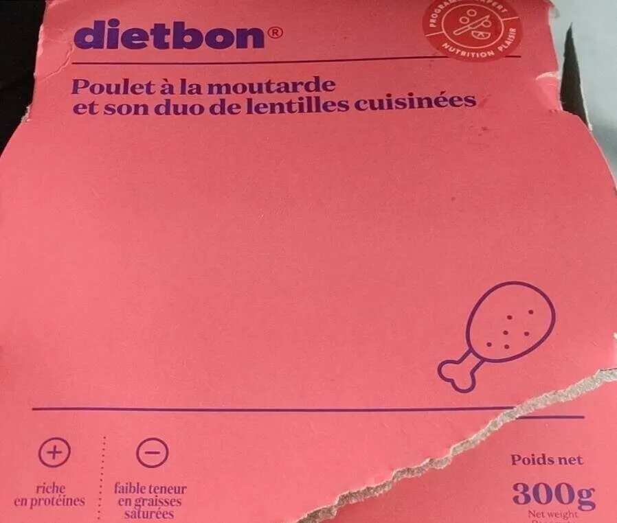 Poulet à la moutarde et son duo de lentilles cuisinées