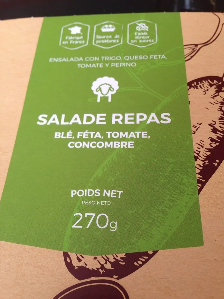 Salade repas ble feta concombre tomate