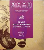 Penne aux aubergines et légumes à la tomate
