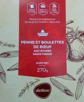 Penne & boulettes de bœuf aux légumes et sauce tomate