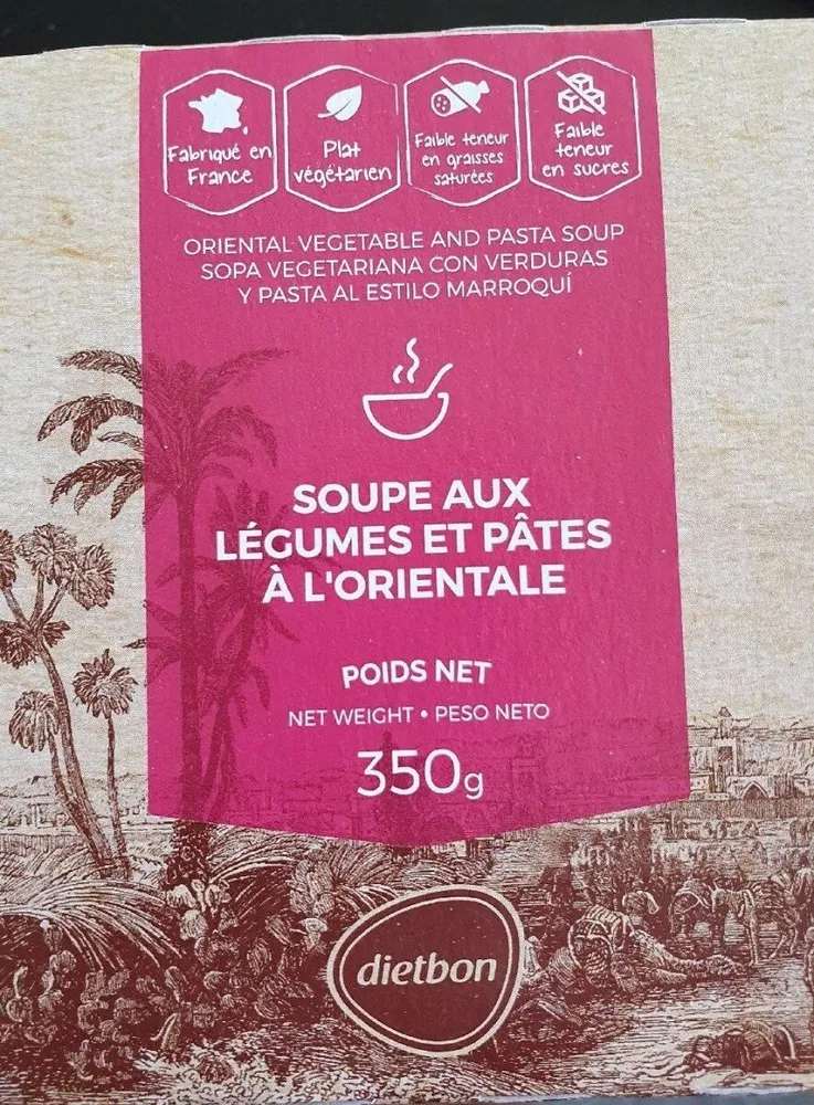 Soupe Orientale aux légumes et pates