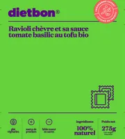 Raviolini chèvre et sa sauce tomate au tofu bio