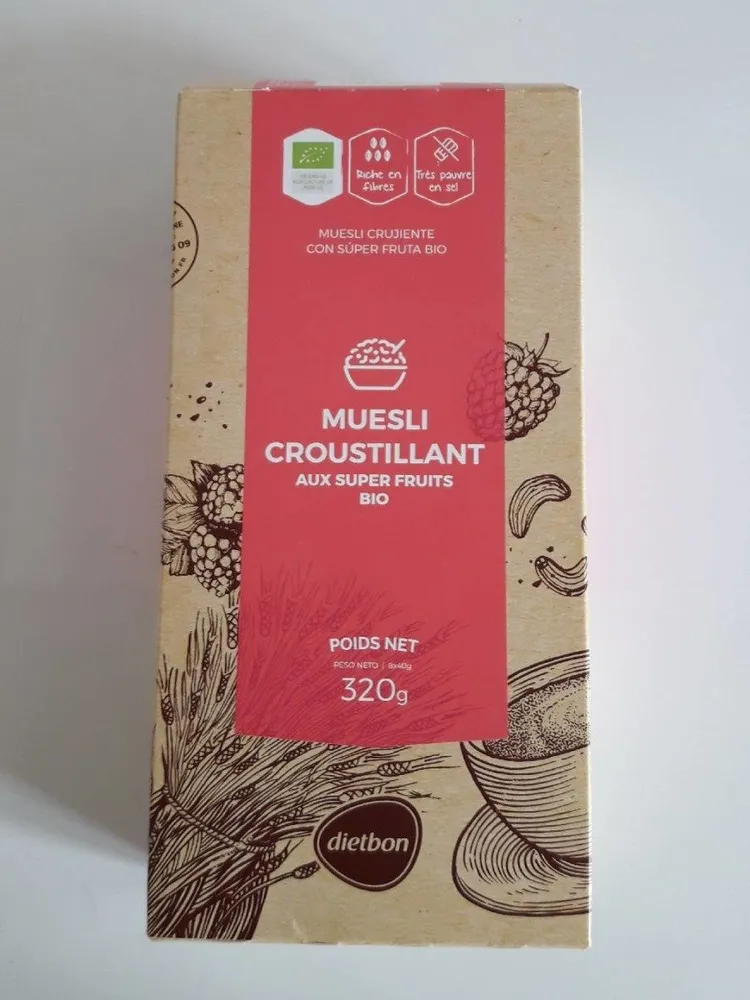 Muesli croustillant aux super fruits bio