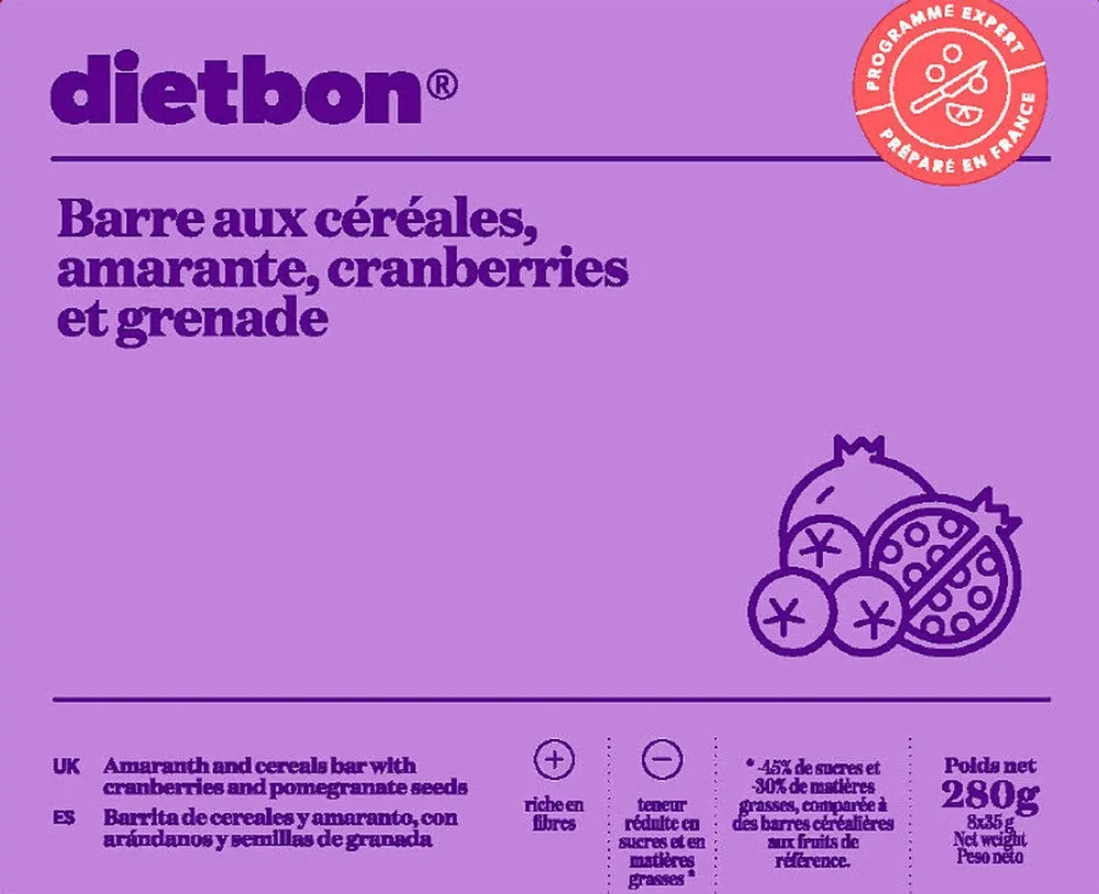 Barre aux c?r?ales, amarante, cranberries et grenade