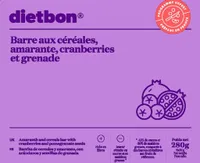 Barre aux c?r?ales, amarante, cranberries et grenade
