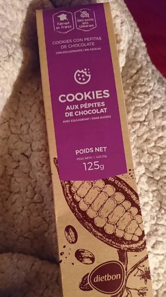 Cookies aux pépites de Chocolat sans sucre